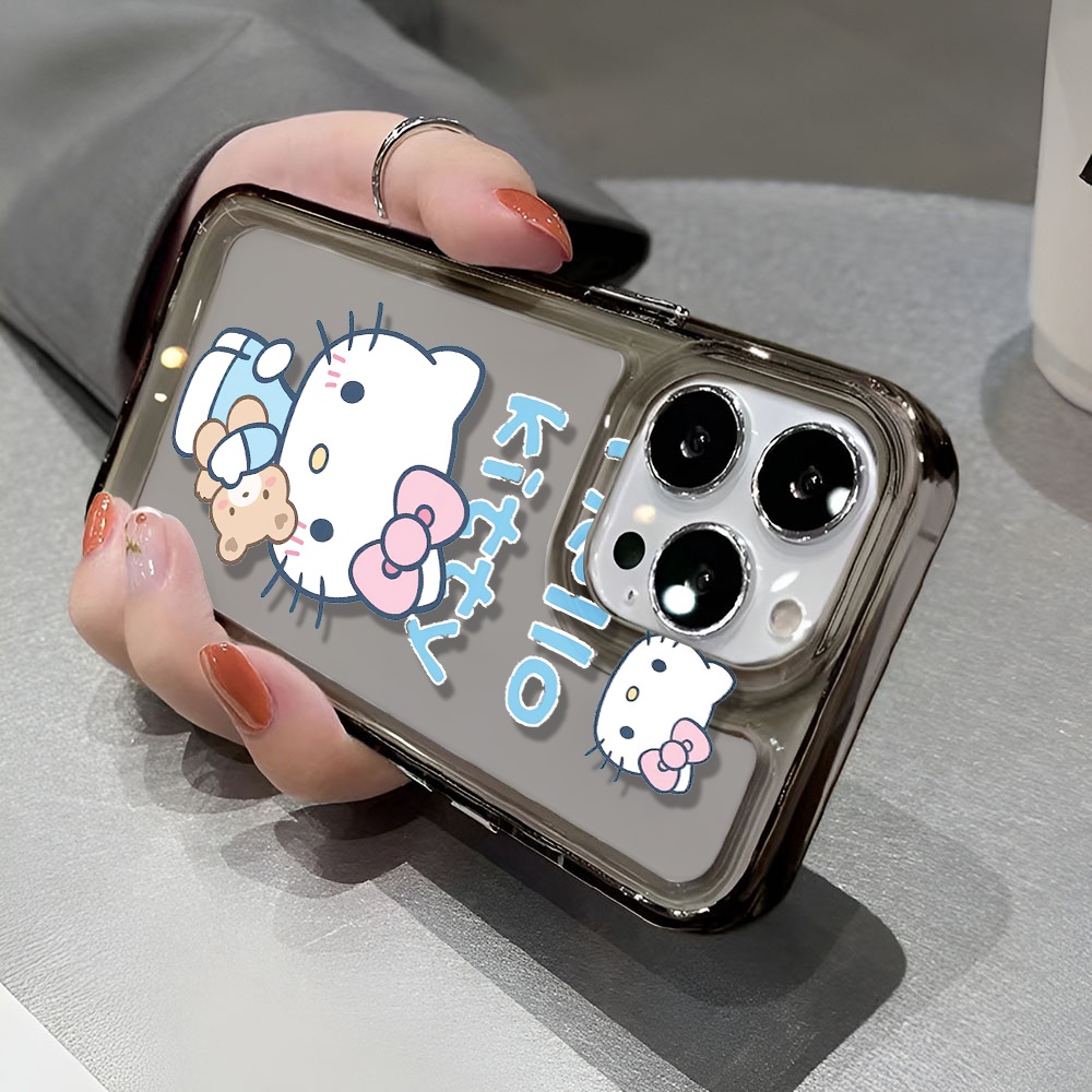 Ốp Điện Thoại Trong Suốt In Hoạt Hình Hello Kitty Gấu Cho iphone 14 pro max 11 13 12 7 8 Plus X XR XSMax