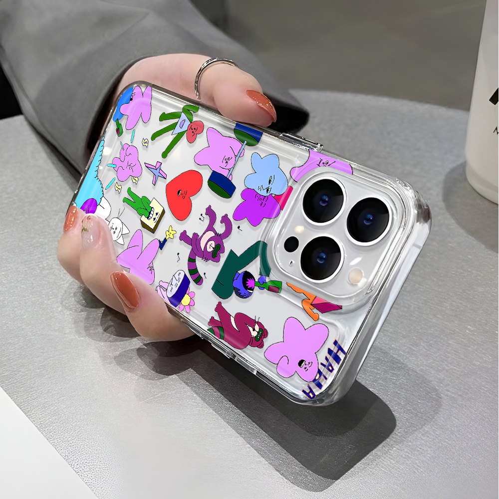 Ốp Điện Thoại Trong Suốt Họa Tiết Trái Tim &amp; Nhãn Dán Chống Sốc Cho iphone 14 pro max 11 13 12 7 8 Plus X XR XSMax
