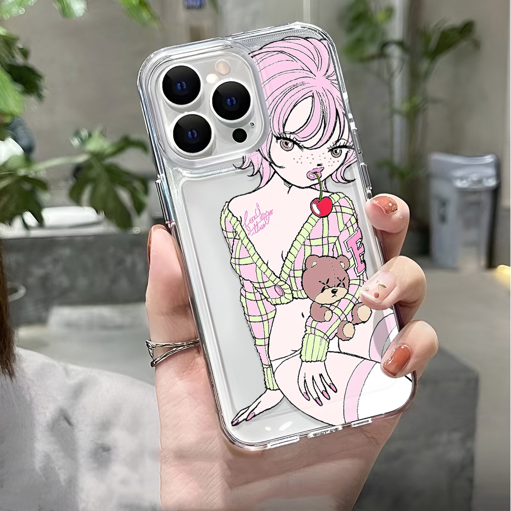 Ốp Điện Thoại Trong Suốt Chống Sốc In Hình Cô Gái Không Gian Cho iphone 14 pro max 11 13 12 7 8 Plus X XR XSMax