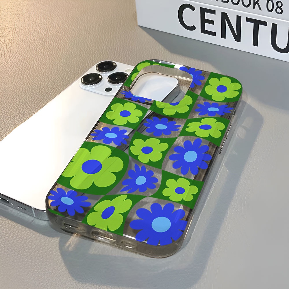 Ốp Điện Thoại Trong Suốt Chống Sốc Họa Tiết Kẻ Ô Cho iphone 14 pro max 11 13 12 7 8 Plus X XR XSMax