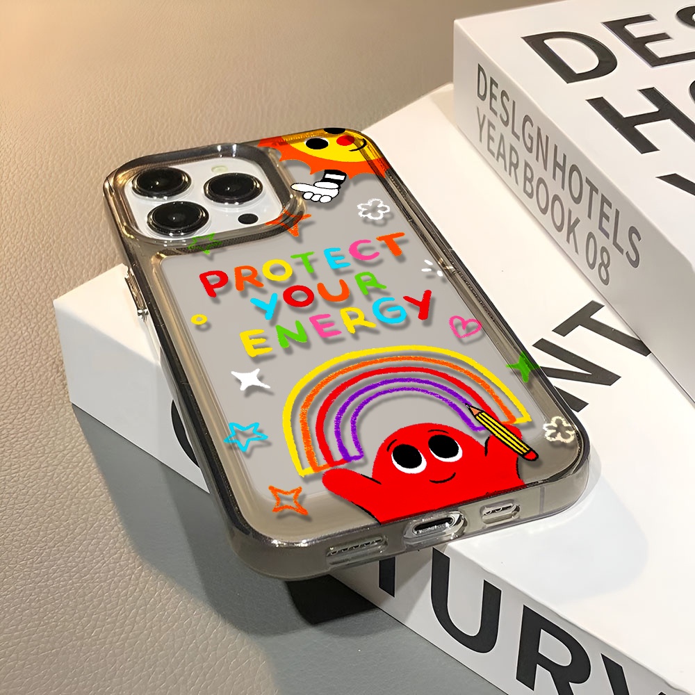 Ốp Điện Thoại Trong Suốt Chống Sốc Họa Tiết Cầu Vồng Cho iphone 14 pro max 11 13 12 7 8 Plus X XR XSMax