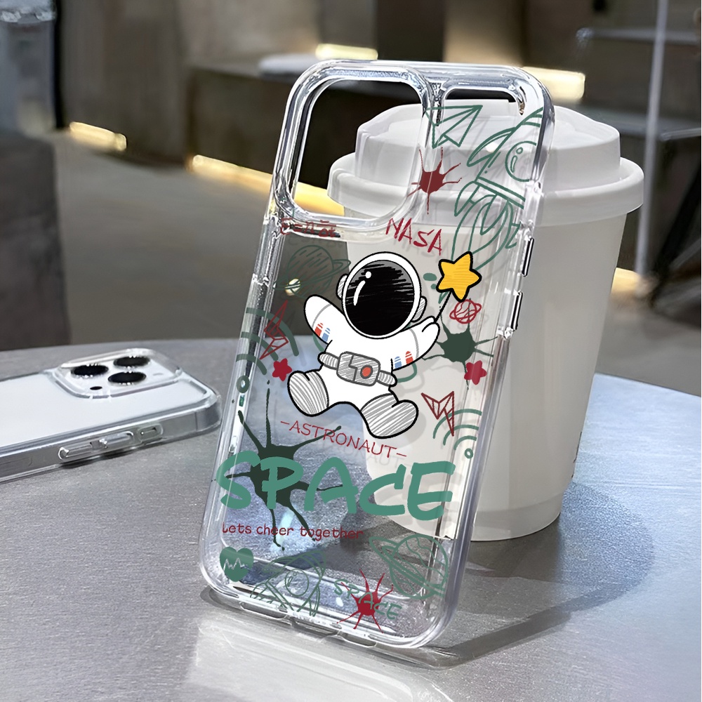 Ốp Điện Thoại Trong Suốt Chống Sốc In Hình Phi Hành Gia Cho iphone 14 pro max 11 13 12 7 8 Plus X XR XSMax