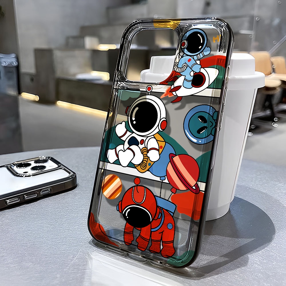 Ốp Điện Thoại Trong Suốt Chống Sốc In Hình Phi Hành Gia Hoạt Hình Cho iphone 14 pro max 11 13 12 7 8 Plus X XR XSMax