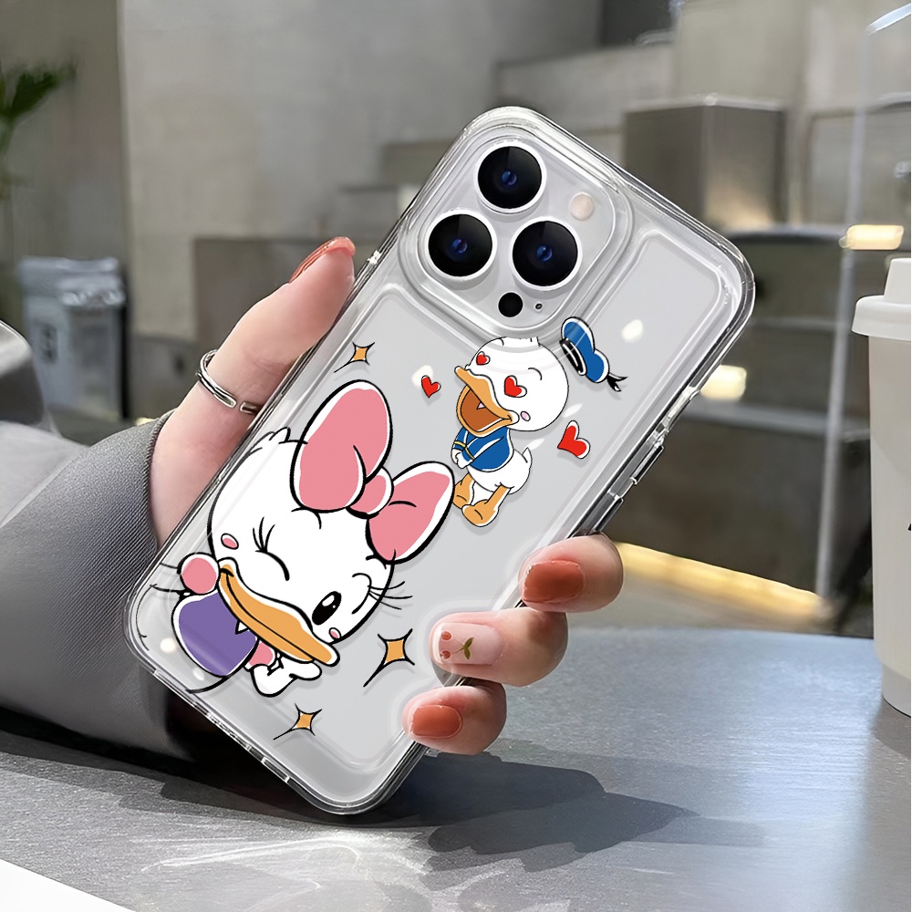 Ốp Điện Thoại Trong Suốt Chống Sốc Hình Vịt Hồng Cho iphone 14 pro max 11 13 12 7 8 Plus X XR XSMax