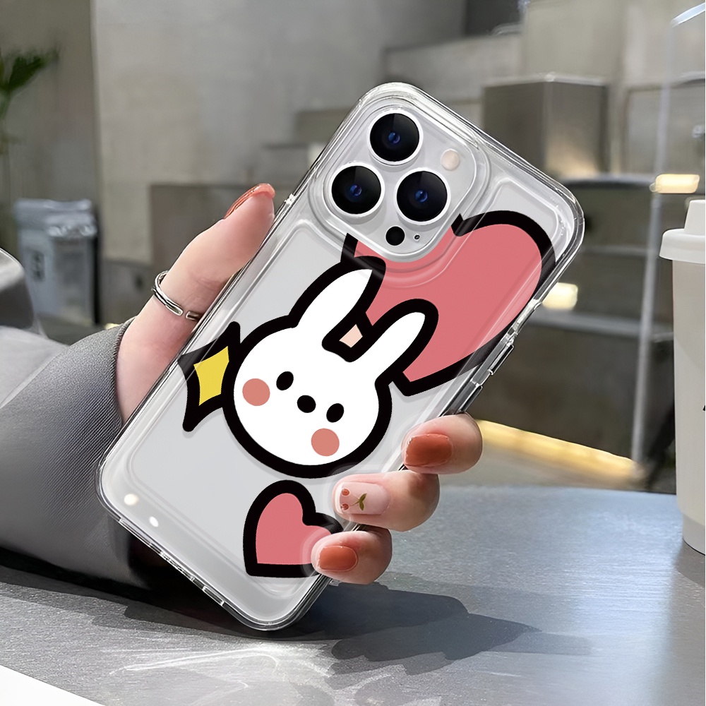 Ốp Điện Thoại Trong Suốt Chống Sốc In Hình Thỏ Hoạt Họa Cho iphone 14 pro max 11 13 12 7 8 Plus X XR XSMax