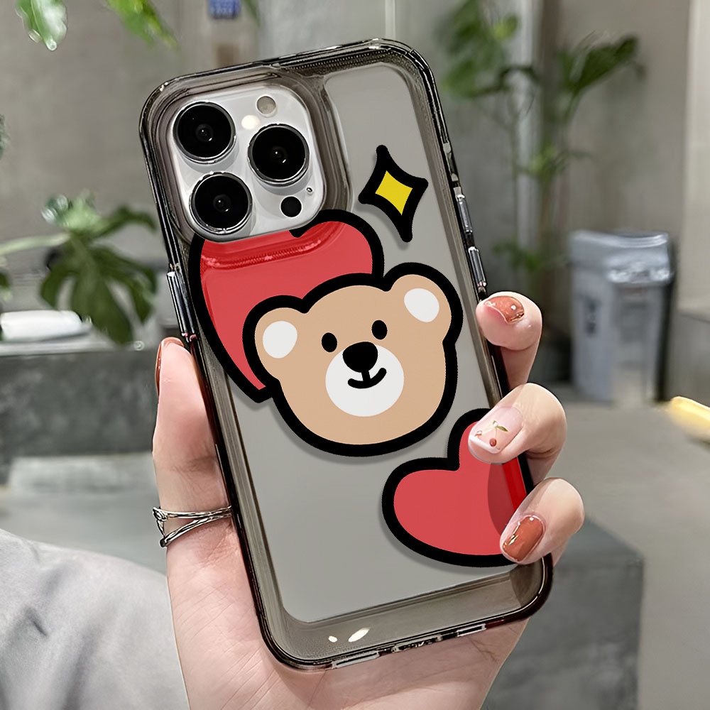 Ốp Điện Thoại Trong Suốt Chống Sốc In Hình Gấu Hoạt Hình Cho iphone 14 pro max 11 13 12 7 8 Plus X XR XSMax