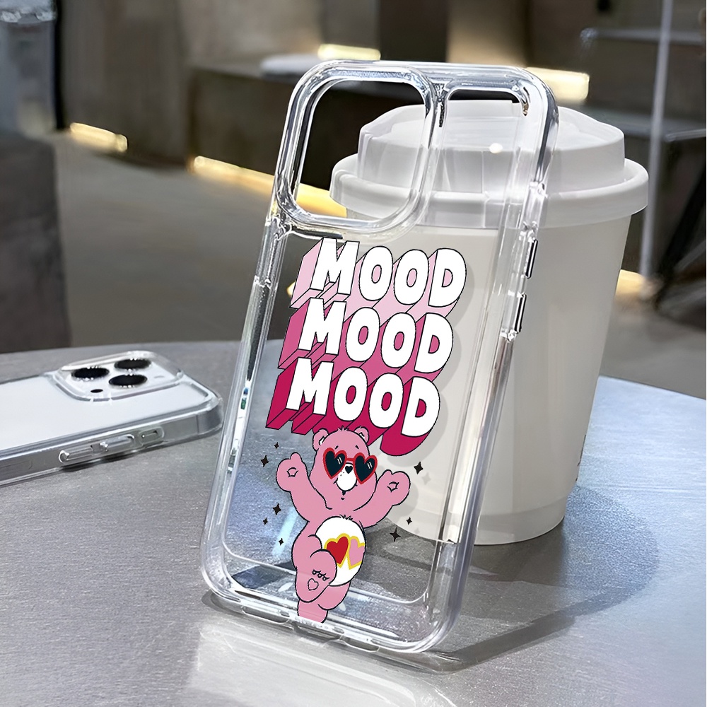 Ốp Điện Thoại Trong Suốt Chống Sốc In Hình Gấu Cầu Vồng Cho iphone 14 pro max 11 13 12 7 8 Plus X XR XSMax