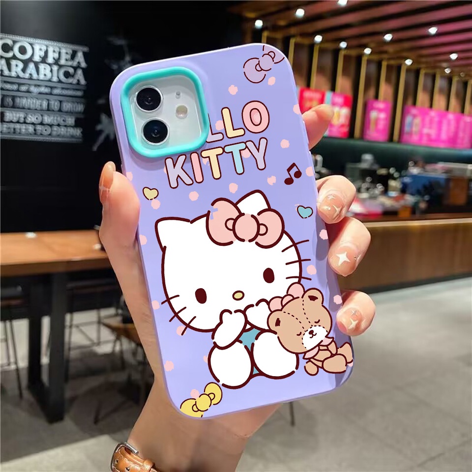 Ốp Điện Thoại silicon Dẻo in Họa Tiết hello kitty 3 Trong 1 Cho iPhone 14Promax 13 12 11 7Plus X XR