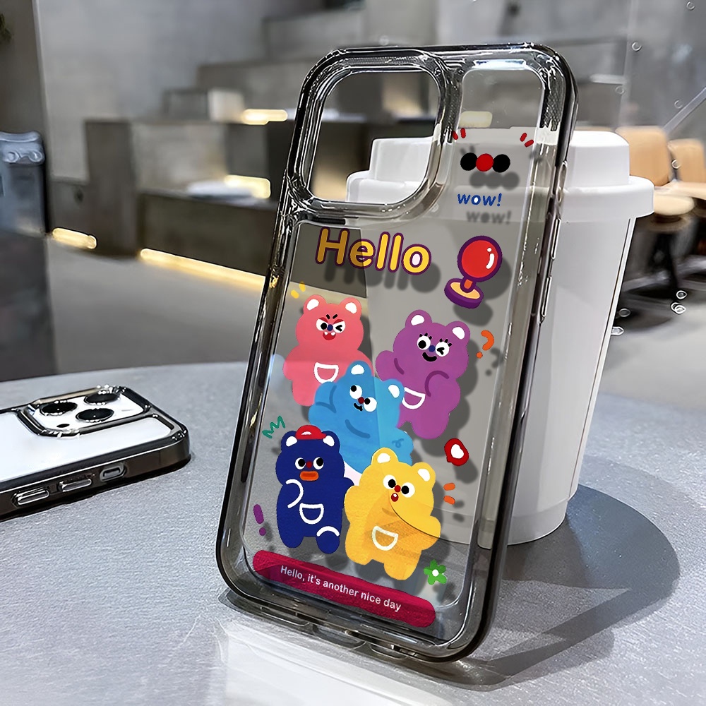 Ốp Điện Thoại Trong Suốt Chống Sốc In Hình Gấu Cho iphone 14 pro max 11 13 12 7 8 Plus X XR XSMax