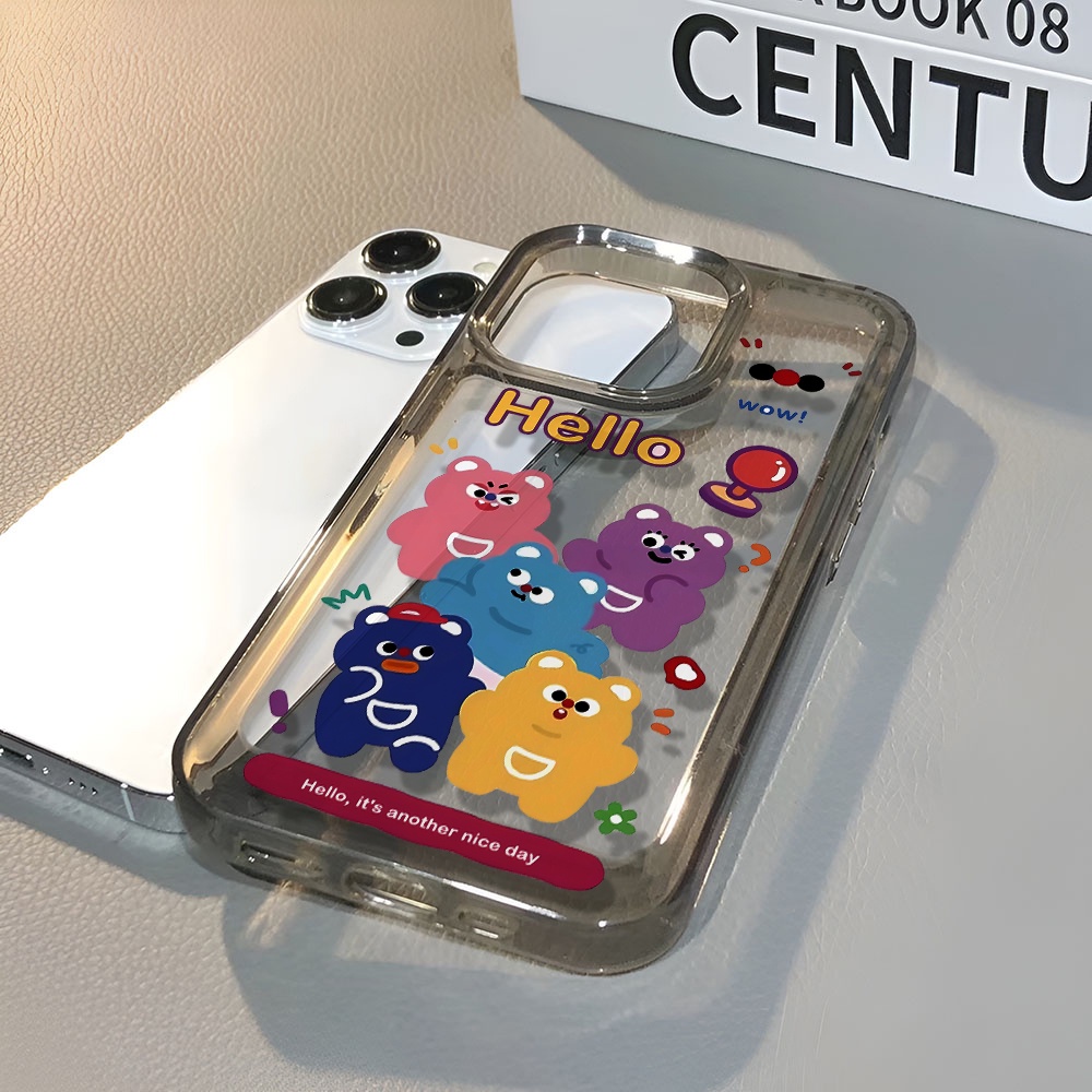 Ốp Điện Thoại Trong Suốt Chống Sốc In Hình Gấu Cho iphone 14 pro max 11 13 12 7 8 Plus X XR XSMax