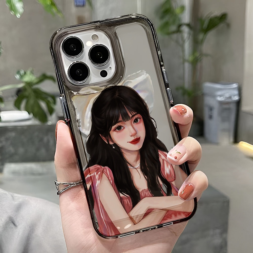 Ốp Điện Thoại Trong Suốt Chống Sốc In Hình Cô Gái Không Gian Cho iphone 14 pro max 11 13 12 7 8 Plus X XR XSMax