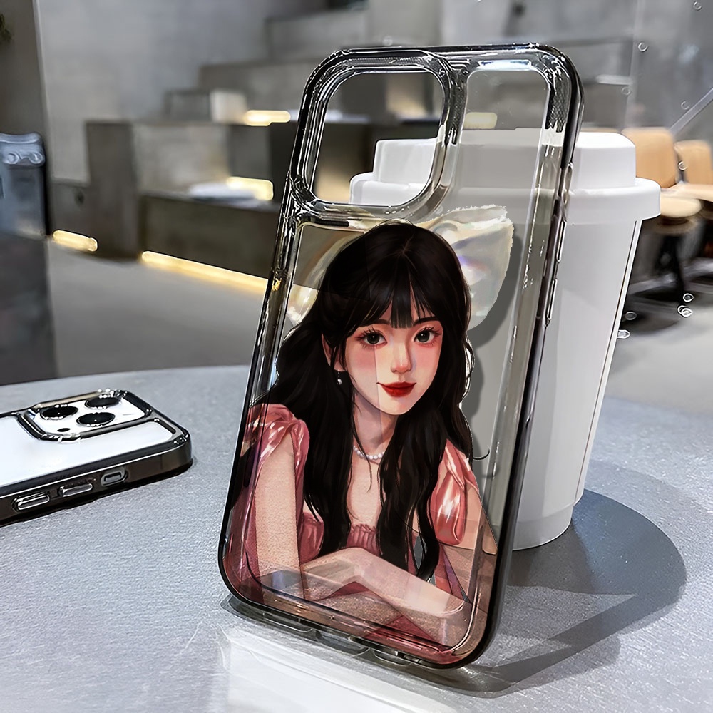 Ốp Điện Thoại Trong Suốt Chống Sốc In Hình Cô Gái Không Gian Cho iphone 14 pro max 11 13 12 7 8 Plus X XR XSMax
