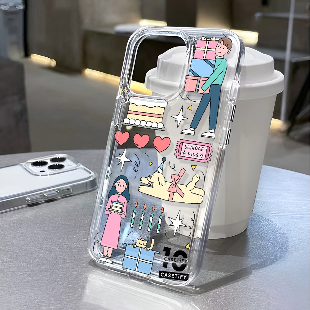 Ốp Điện Thoại Trong Suốt Chống Sốc In Chữ Happy birthday Cho iphone 14 pro max 11 13 12 7 8 Plus X XR XSMax