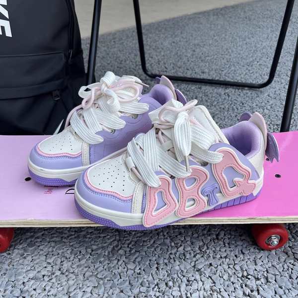 Strawberry bear bread shoes phụ nữ letter bat sneakers