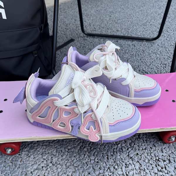 Strawberry bear bread shoes phụ nữ letter bat sneakers