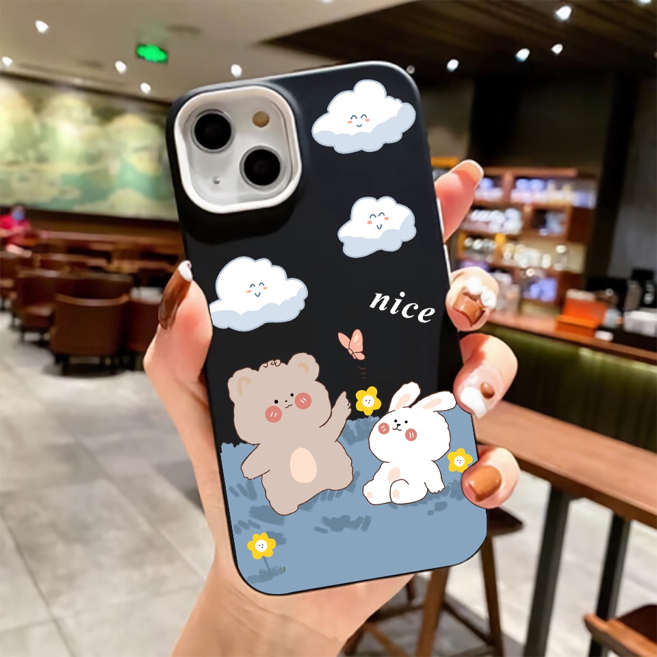 Ốp Điện Thoại silicon Dẻo Hình Gấu Thỏ 3 Trong 1 Cho iPhone 14Promax 13 12 11 7Plus 7 X Xs Max XR