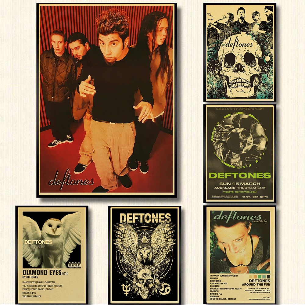Tranh Giấy kraft Treo Tường In Hình Ca Sĩ deftones Phong Cách vintage Hiện Đại Trang Trí Nhà Cửa