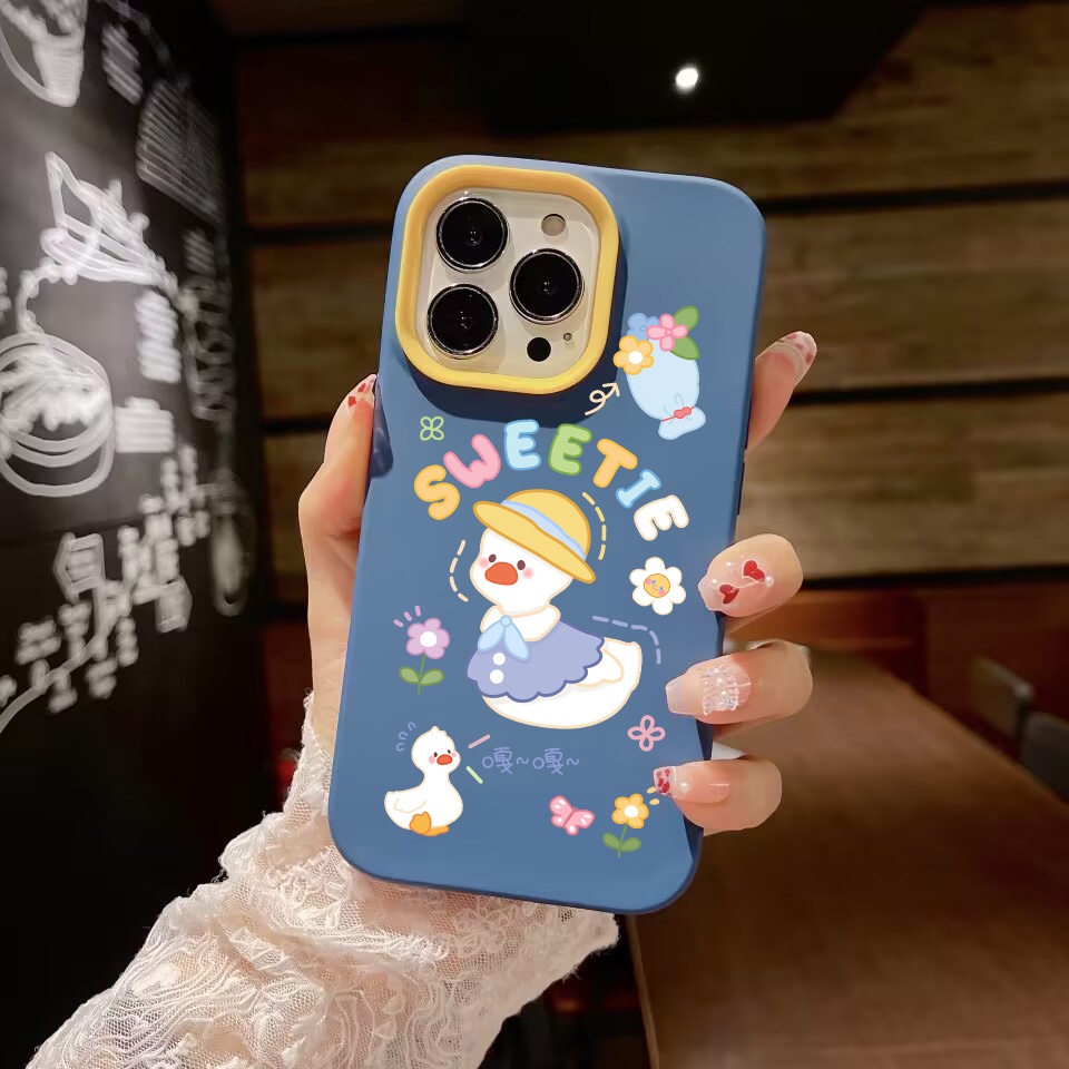 Ốp Điện Thoại silicon Dẻo Hình Chú Vịt Ngọt Ngào 3 Trong 1 Cho iPhone 14Promax 13 12 11 7Plus 7 X Xs Max XR