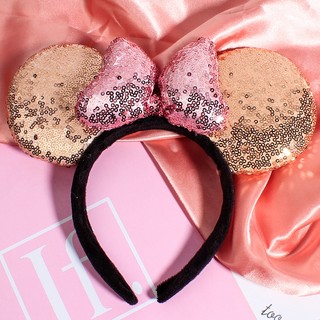 Cài tóc NNJXD thiết kế chuột Mickey Minnie sequin lấp lánh cho bé gái