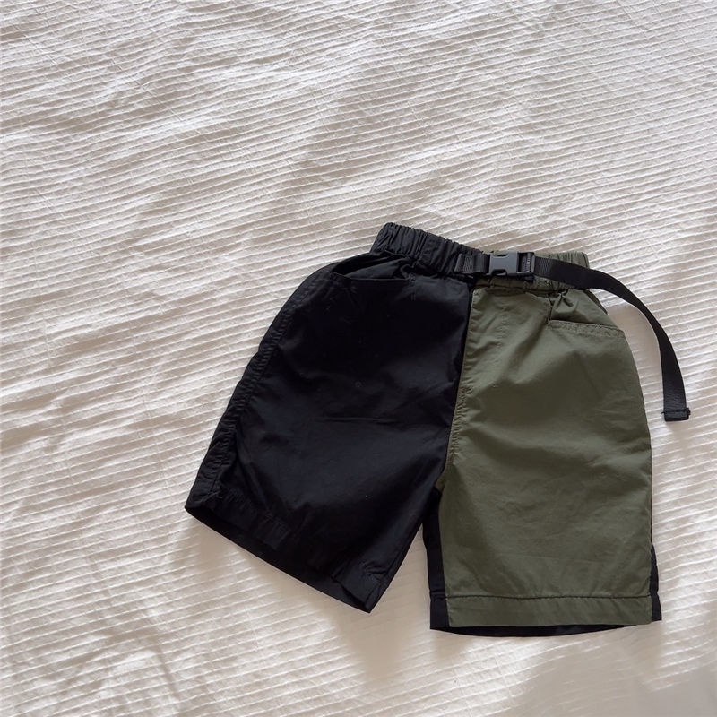 Quần Short Cotton Mỏng Màu Sắc Tương Phản Thời Trang Mùa Hè Cho Bé Trai