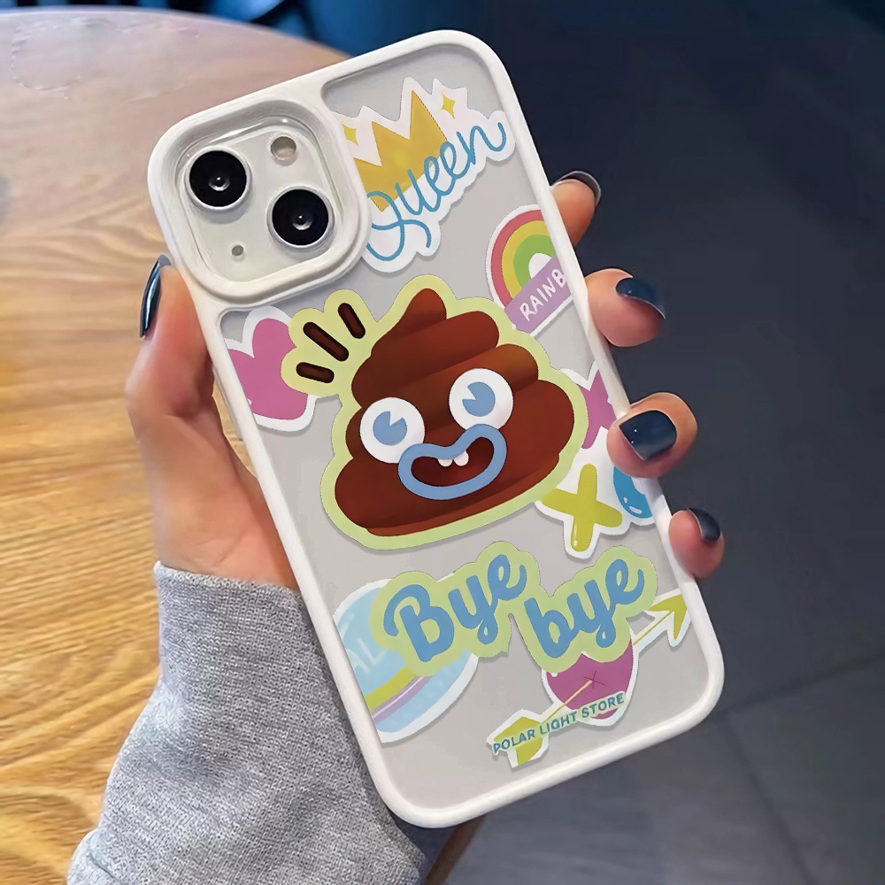 Ốp Điện Thoại Acrylic Cứng Trong Suốt Hình Biểu Cảm Vui Nhộn Cho iphone 14promax 11 13 12 7Plus 8 X XS Max