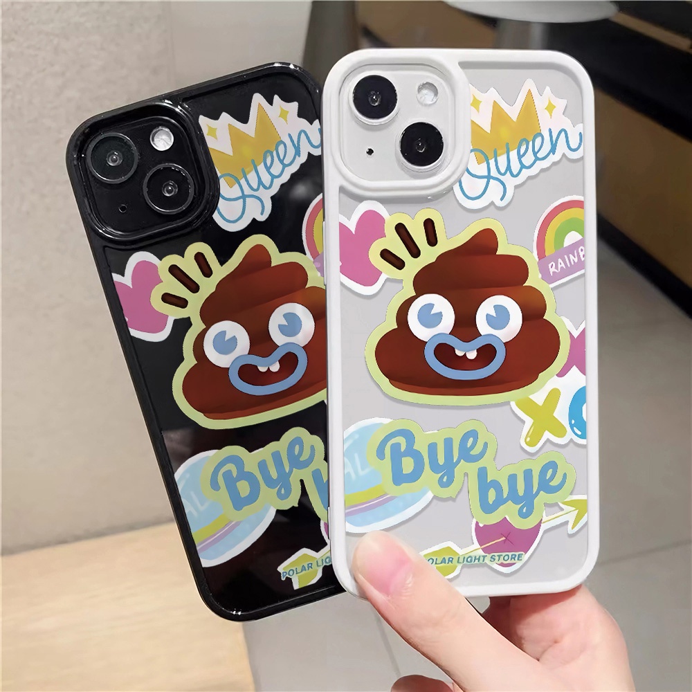 Ốp Điện Thoại Acrylic Cứng Trong Suốt Hình Biểu Cảm Vui Nhộn Cho iphone 14promax 11 13 12 7Plus 8 X XS Max