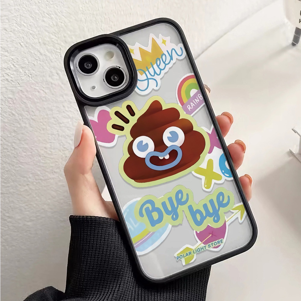 Ốp Điện Thoại Acrylic Cứng Trong Suốt Hình Biểu Cảm Vui Nhộn Cho iphone 14promax 11 13 12 7Plus 8 X XS Max