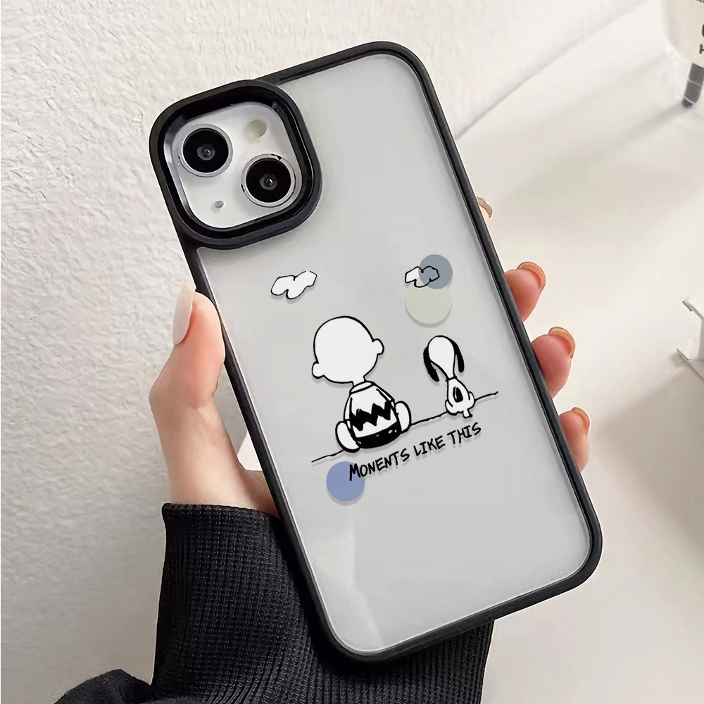 Ốp Điện Thoại Cứng Trong Suốt Hình Snoopy Cho iphone 14promax 11 13 12 7Plus 8 X XS Max