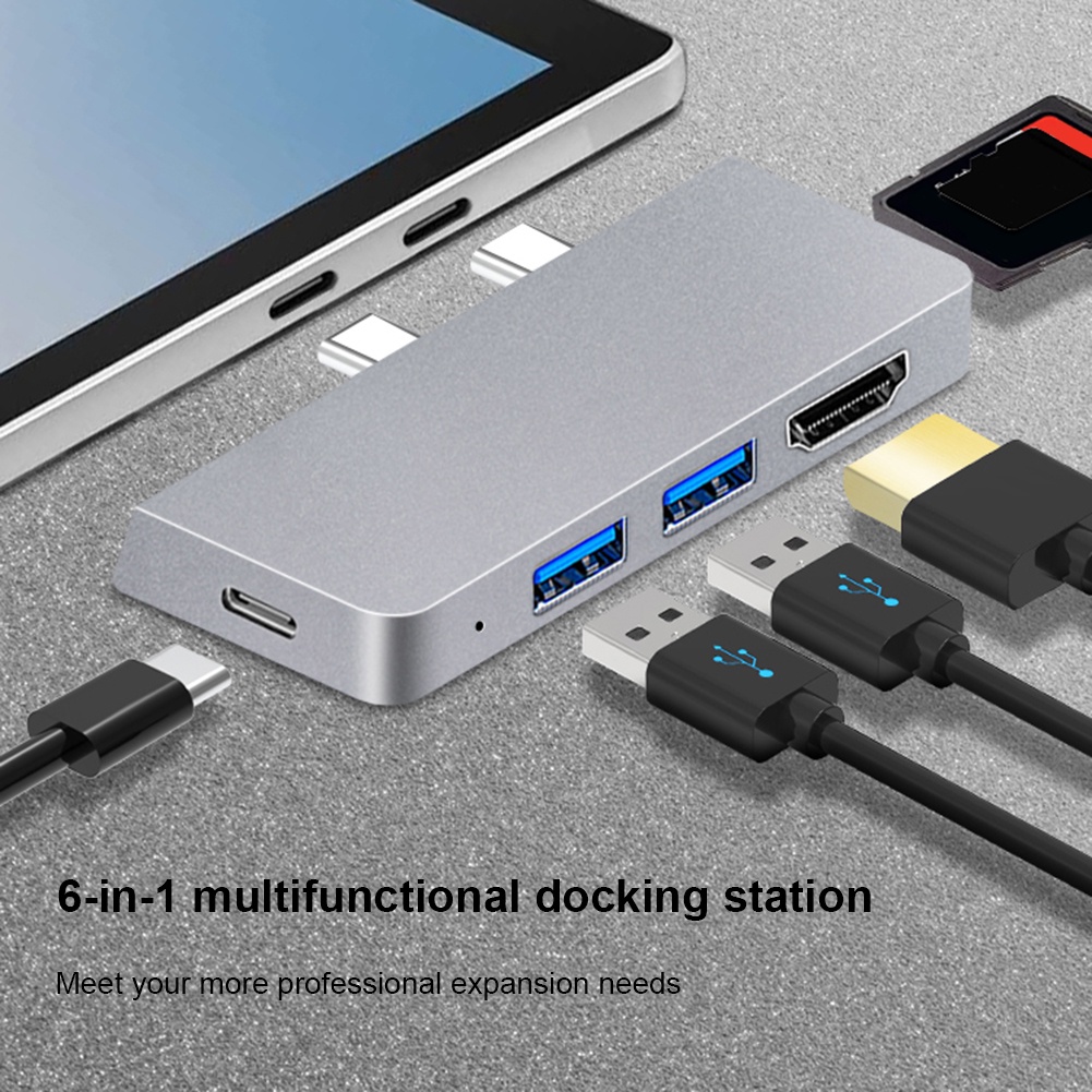 Đế Sạc USB 3.0 Có Đầu Đọc Thẻ Nhớ HDMI Cho Microsoft Surface Pro 8