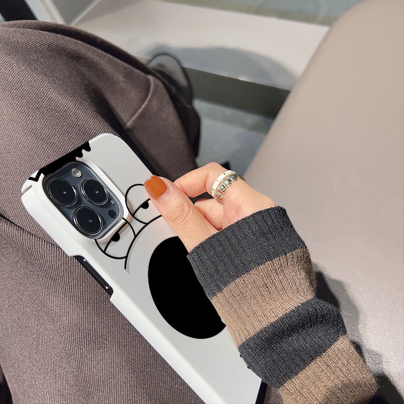 Ốp Điện Thoại Cứng Hình Gấu Vui Nhộn Cho iphone 14promax 11 13 12 7Plus 8 X XS Max