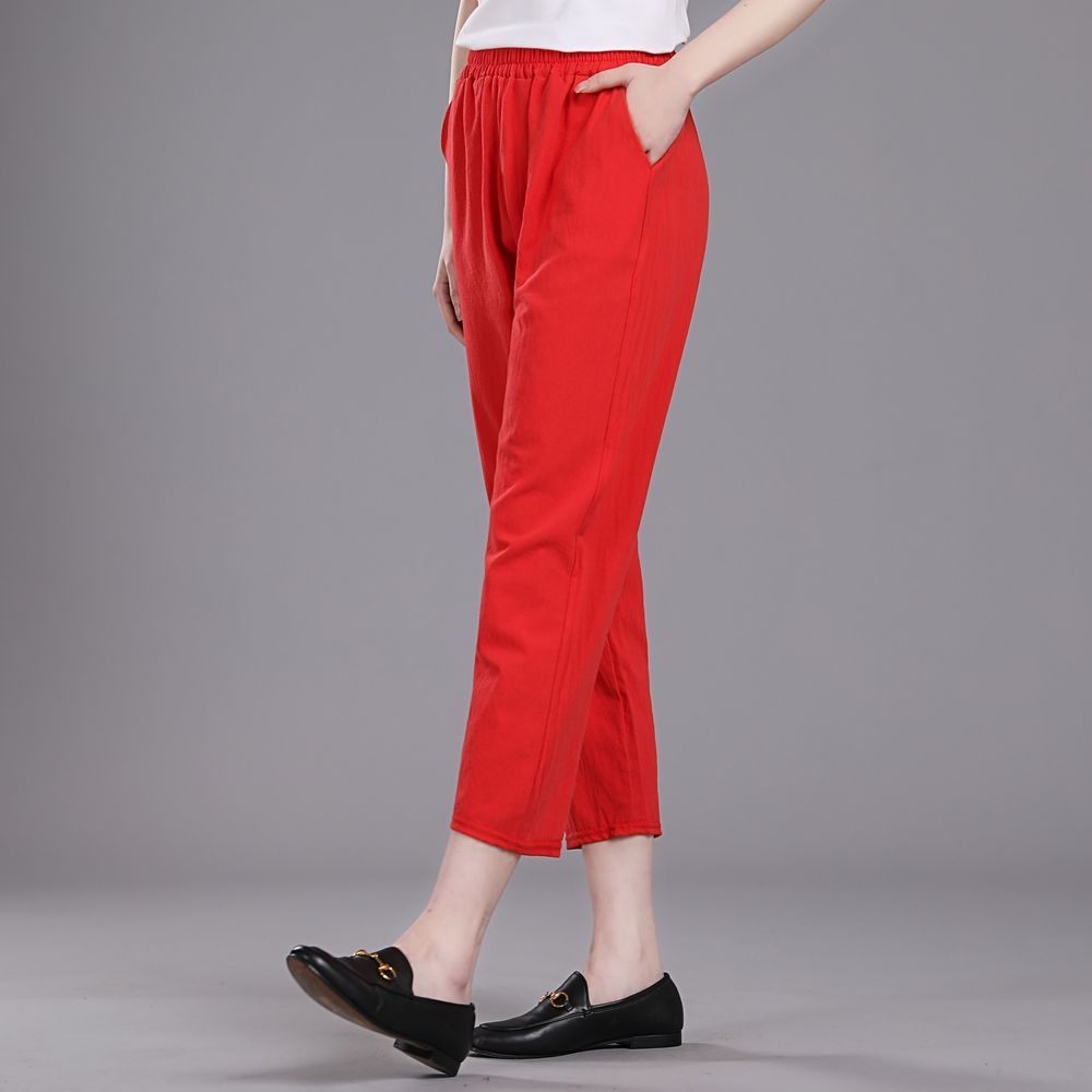 Quần Cotton Lanh Mỏng Ống Túm Rộng Thời Trang Hàn Quốc Mới 2023 Cho Nữ