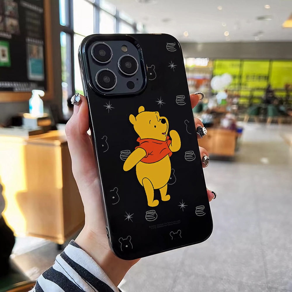 Ốp Điện Thoại Silicone TPU Mềm Bóng In Hình Gấu winnie Cho iphone 14promax 11 13 12 7Plus 8 X XS Max