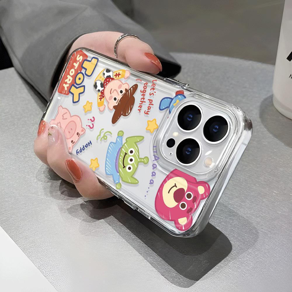 Ốp Điện Thoại Trong Suốt In Hình Gấu Hoạt Hình Cho iphone 14promax 13 12 11 7Plus 7 8 Plus X XR XSMax