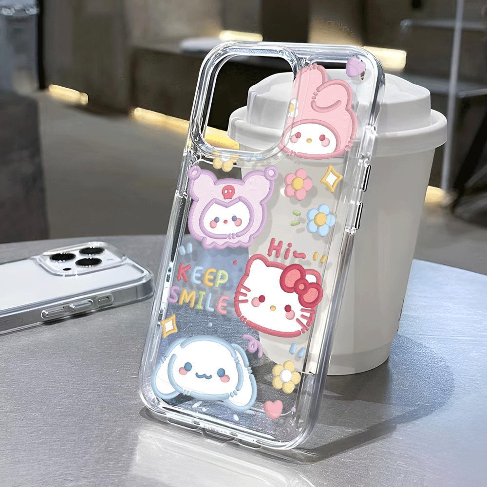 Ốp Điện Thoại Trong Suốt Hình hello kitty melody Cho iphone 14promax 13 12 11 7Plus 7 8 Plus X XR XSMax