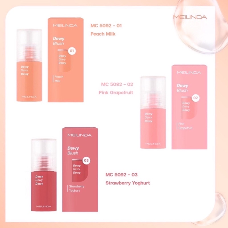 Phấn má hồng dạng kem lỏng siêu lâu trôi MEILINDA EXTRAORDINARY DEWY BLUSH MC 5092 Thái lan