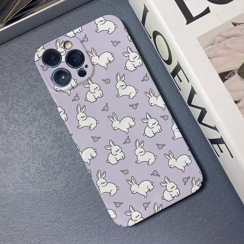 Ốp Điện Thoại Cứng Chống Sốc In Hình Thỏ Dễ Thương Cho iphone 14promax 11 13 12 7Plus 8 X XS Max
