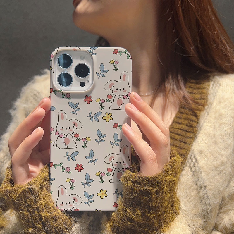 Ốp Điện Thoại Cứng Chống Sốc In Hình Gấu / Thỏ Dễ Thương Cho iphone 14promax 11 13 12 7Plus 8 X XS Max