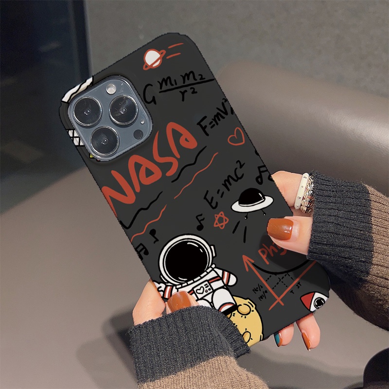 Ốp Điện Thoại Cứng In Hình Phi Hành Gia Công Thức Cho iphone 14promax 11 13 12 7Plus 8 X XS Max