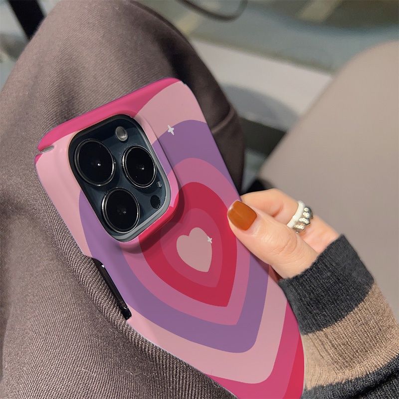 Ốp Điện Thoại Cứng In Hình Trái Tim Màu Hồng Cho iphone 14 pro Max 11 13 12 7Plus 8 X XS Max
