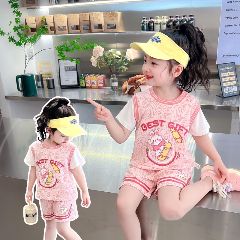 Áo Thun Bóng Rổ Mùa Hè Phong Cách Thời Trang Mới 2023 Cho Bé Gái