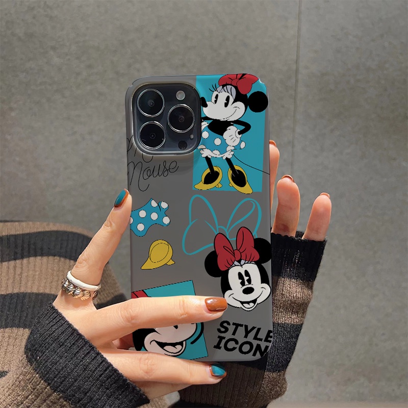 Ốp Điện Thoại Cứng Họa Tiết Hoạt Hình Mickey Dễ Thương Chống Sốc Cho iphone 14 pro Max 11 13 12 7Plus 8 X XS Max