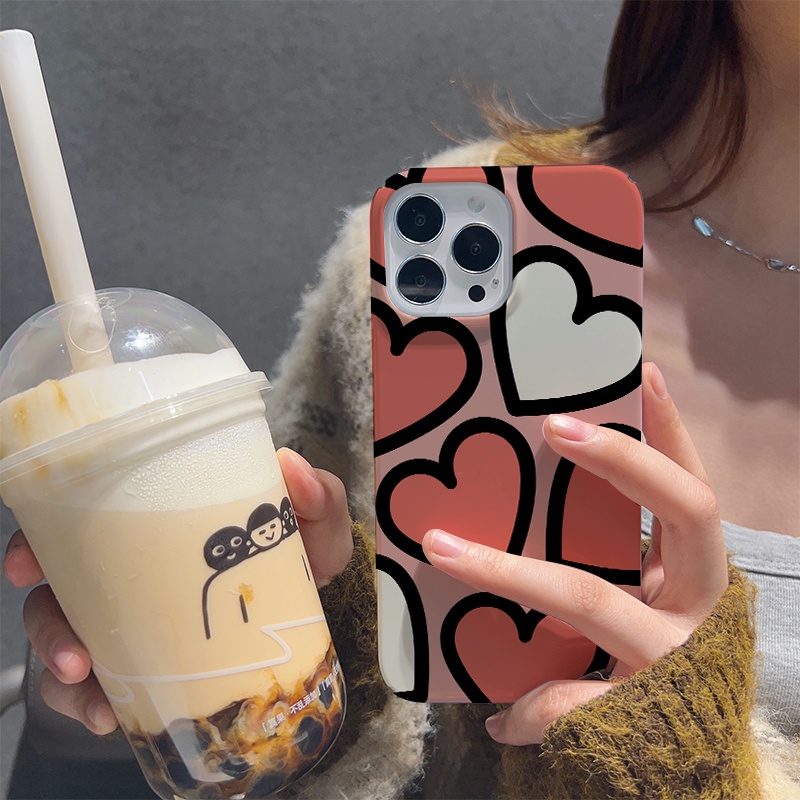 Ốp Điện Thoại Cứng Chống Sốc Họa Tiết Trái Tim Dễ Thương Cho iphone 14 pro Max 11 13 12 7Plus 8 X XS Max