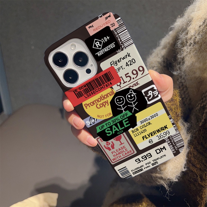 Ốp Điện Thoại Cứng Chống Sốc In Hình Nhãn Dán Thời Trang Cho iphone 14 pro Max 11 13 12 7Plus 8 X XS Max