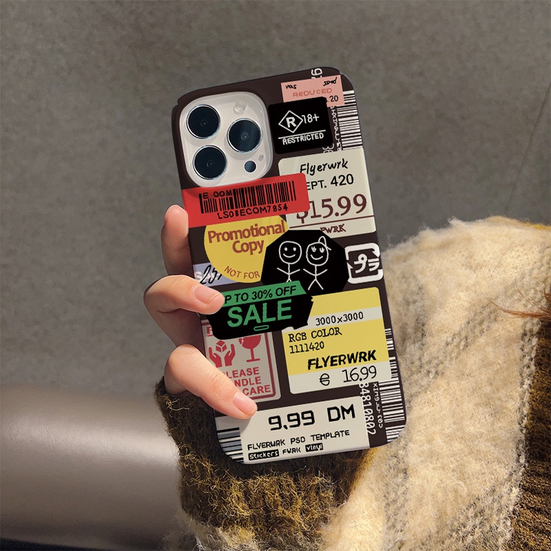 Ốp Điện Thoại Cứng Chống Sốc In Hình Nhãn Dán Thời Trang Cho iphone 14 pro Max 11 13 12 7Plus 8 X XS Max