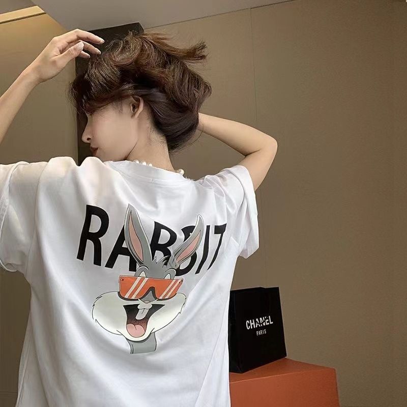 Áo Thun 100% Cotton Tay Ngắn Dáng Rộng Thời Trang Mùa Hè 2023 Phong Cách Hàn Quốc Cho Nữ