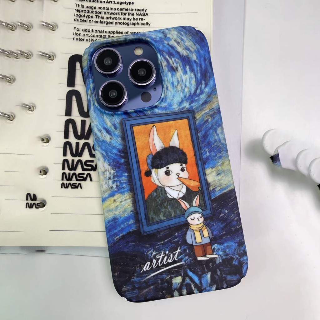 Ốp Điện Thoại Cứng Chống Sốc In Hình Thỏ Hoạt Hình Cho iphone 14 pro Max 11 13 12 7Plus 8 X XS Max