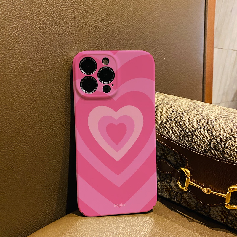 Ốp Điện Thoại Cứng Họa Tiết Trái Tim Màu Đỏ / Hồng Thời Trang Chống Sốc Cho iphone 14 pro Max 11 13 12 7Plus 8 X XS Max