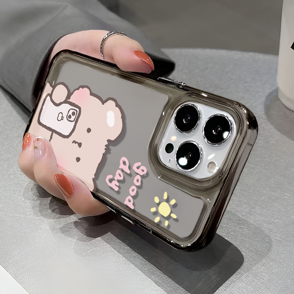 Ốp Điện Thoại Trong Suốt Hình Gấu Nâu Cho iphone 14 pro max 11 13 12 7 8 Plus X XR XSMax