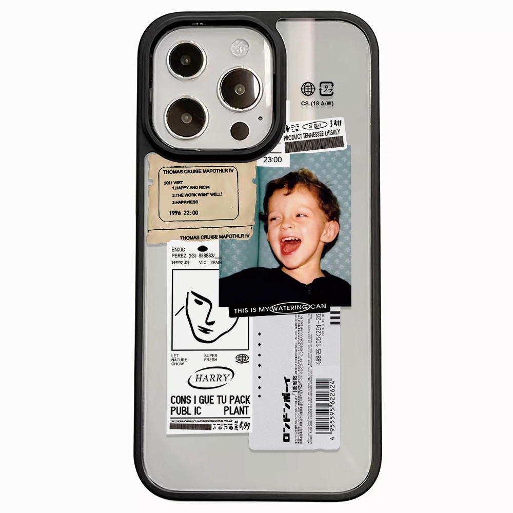 Ốp Điện Thoại Nhựa Acrylic Cứng Trong Suốt In Hình Chàng Trai Thời Trang Cho iphone 14 pro Max 11 13 12 7 Plus 8 X XS Max