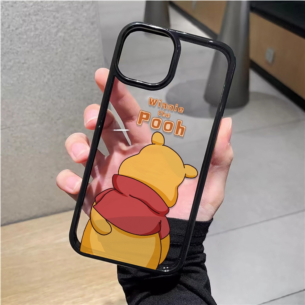 Ốp Điện Thoại Acrylic Cứng Trong Suốt Hình Gấu Winnie Cho iphone 14 pro Max 11 13 12 7Plus 8 X XS Max